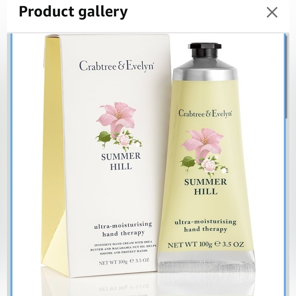 Crabtree & Evelyn summer hill  Ultra-moisturizing Hand therapy 3.5 oz tube
